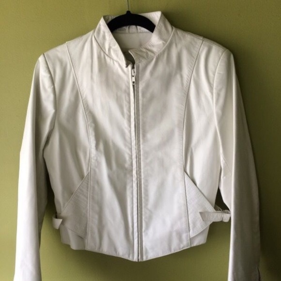 80s white leather jacket